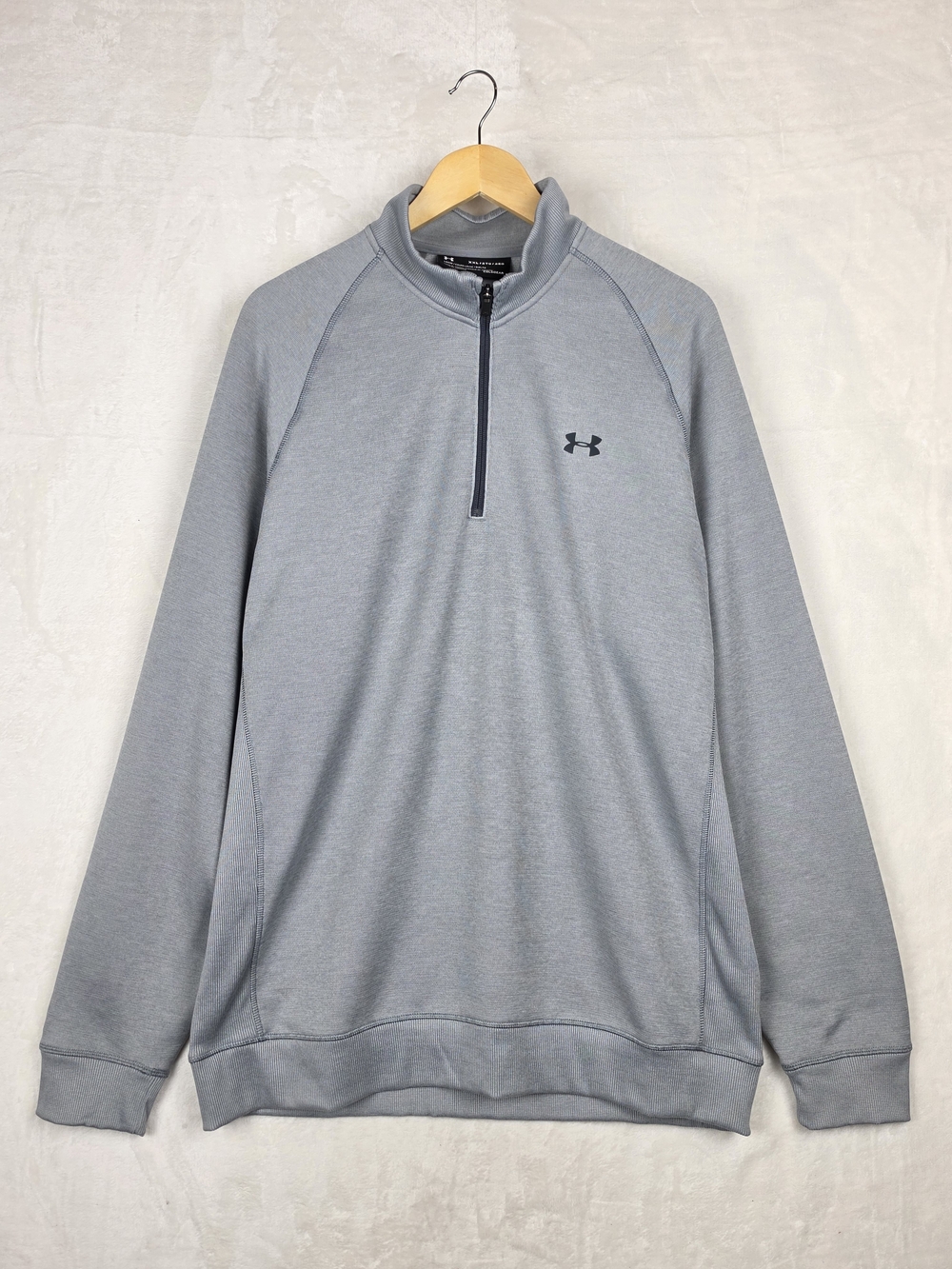 Under Armour ColdGear Mens 2XL Gray 1/4 Zip Pullover Fleece 100% Polyester